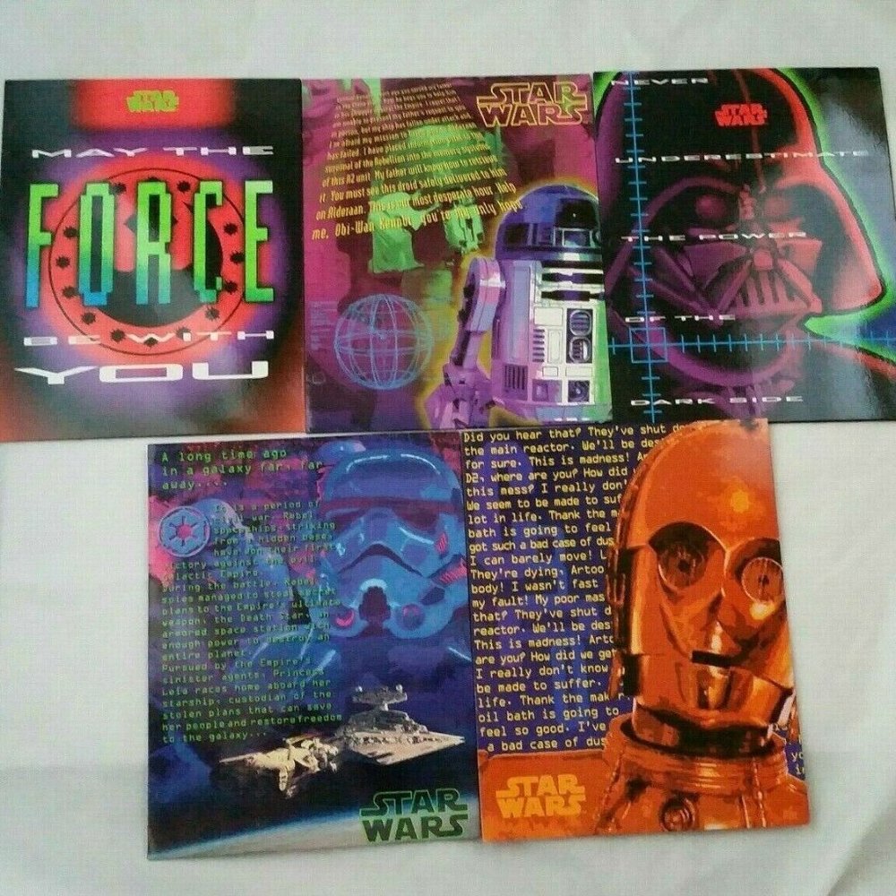 Star Wars Portfolio Folders Lot of 5 Vintage MEAD